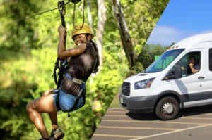 3 Ziplines Transportation best hawaii tours