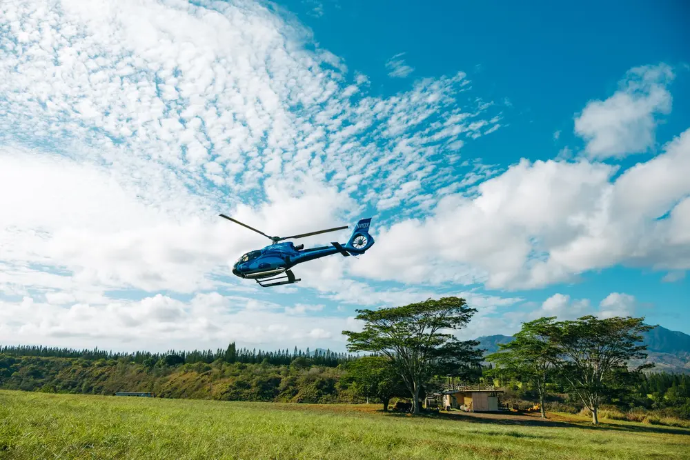 laukihaa farm landing experience helicopter tour